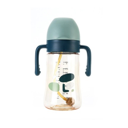 Flip-top wide mouth baby straw water bottle