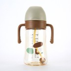 Flip-top wide mouth baby straw water bottle