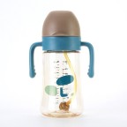 Flip-top wide mouth baby straw water bottle