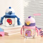 Cartoon durable baby straw water bottle