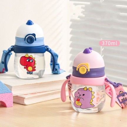 Cartoon durable baby straw water bottle