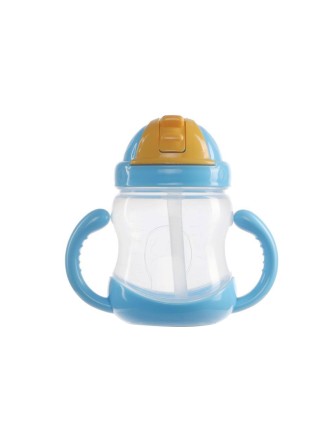 Double handle 240ml plastic baby water bottle