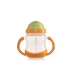 Double handle 240ml plastic baby water bottle