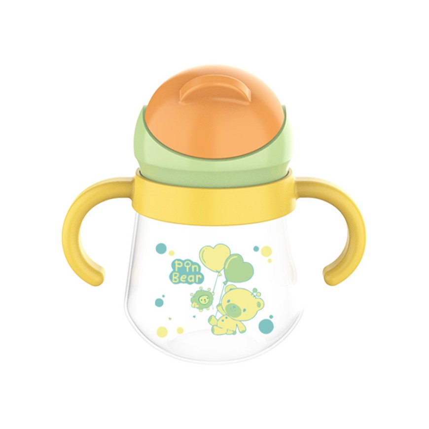 Cute color-blocked anti-choking baby water bottle