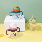 Cute color-blocked anti-choking baby water bottle