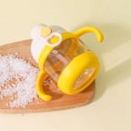 Double handle baby water bottle with push-open lid