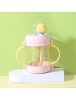 Cartoon pink double handle baby water bottle