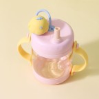 Cartoon pink double handle baby water bottle