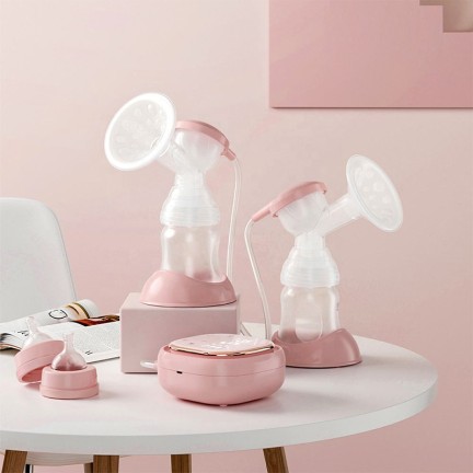 Portable painless double-bottle electric breast pump
