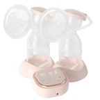 Portable painless double-bottle electric breast pump
