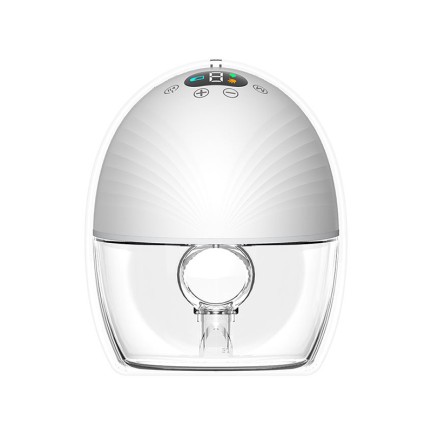 White wearable electric breast pump