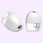 White wearable electric breast pump