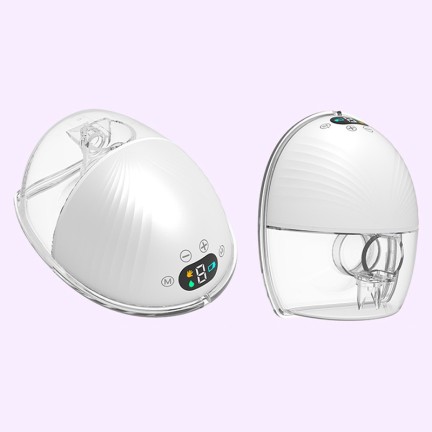 White wearable electric breast pump