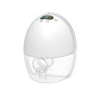 White wearable electric breast pump